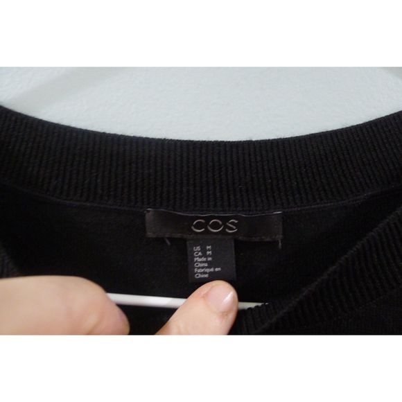 COS Wool Silk Blend Peplum Sweater - Black M - Picture 4 of 7